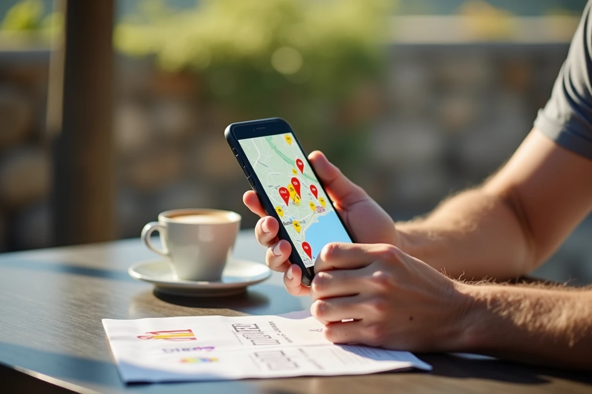 Carte interactive des magasins Lidl en Corse affichée sur smartphone avec horaires